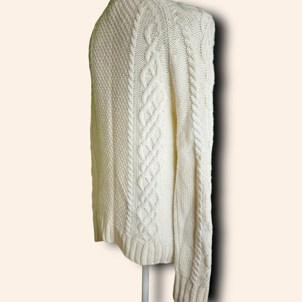 J. Crew Factory ‘Merino Wool Blend Silver Bead Embellished Cable Knit Sweater’ S - Picture 11 of 14